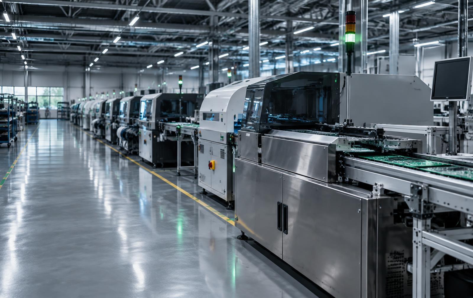 Linha de produção eletrônica automatizada